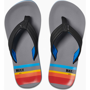 2019 Reef Kids Ahi Sandaler / Flip Flops Grey Pinstripes Rf0a3vbl